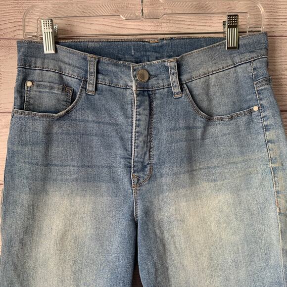 Angels Forever Young Denim Blue Jean Bermuda Shorts Size 10 - Picture 2 of 16